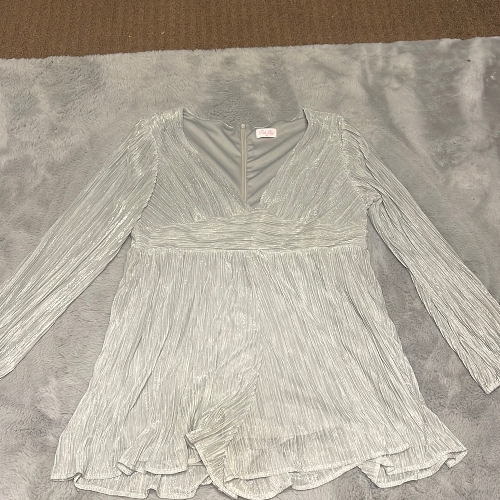 NWOT PINK LILY METALIC ROMPER- BRIDAL EDIT